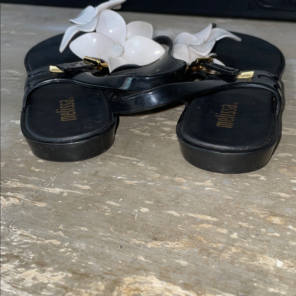 Melissa Black and White Floral Sandals - Picture 7 of 8